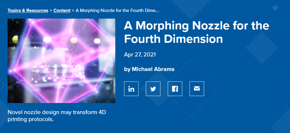 ASME Highlights Our “Morphing Nozzle” Work!