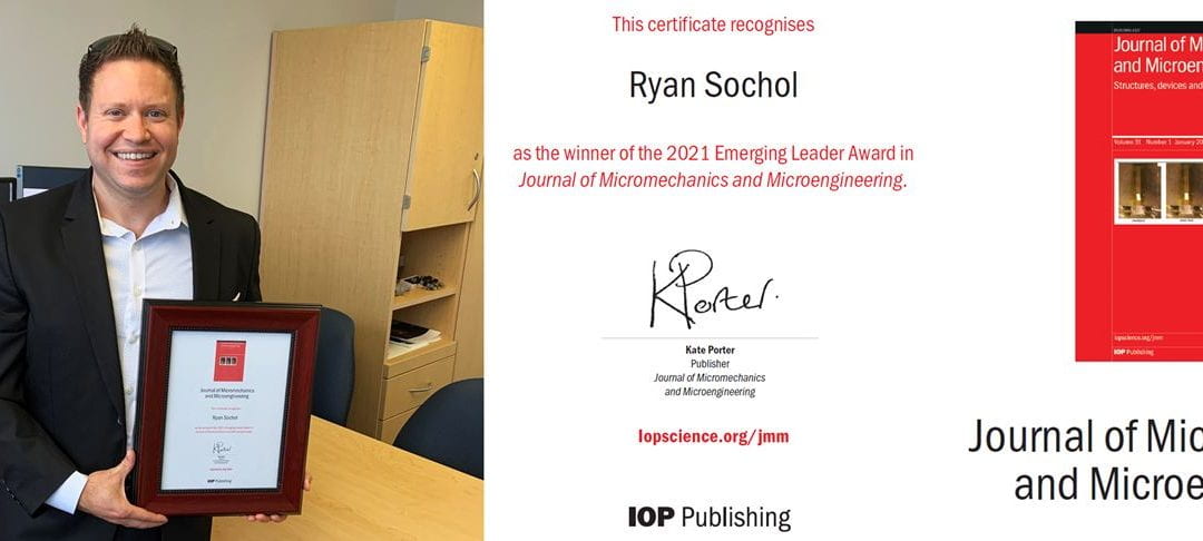 Prof. Sochol Receives “Early Career Award” from the Journal of Micromechanics and Microengineering